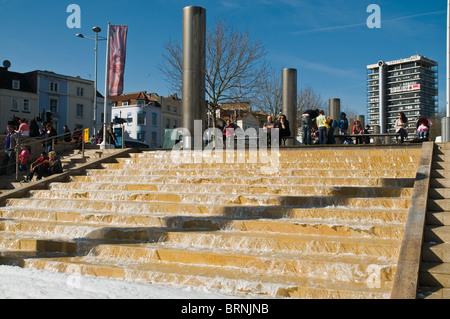 dh St Augustines Reach CITY BRISTOL The Cascade water steps at Bristol Broad Quay City Centre promenade fountain uk Stock Photo