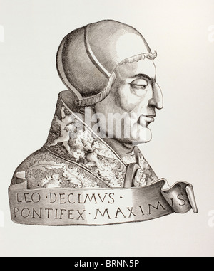 Pope Leo X, 1475 –1521. Born Giovanni di Lorenzo de Medici. Stock Photo