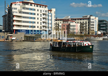 dh Port of Bristol BRISTOL DOCKS BRISTOL Ferryboat and luxury dockside apartment flats waterfront Bristol Stock Photo