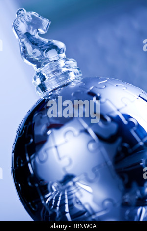 Globe made from puzzle Stock Photo