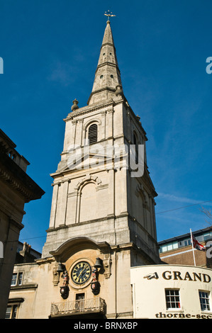 dh  CITY BRISTOL Christ Church with Saint Ewen and Saint George Bristol clock tower old town Stock Photo