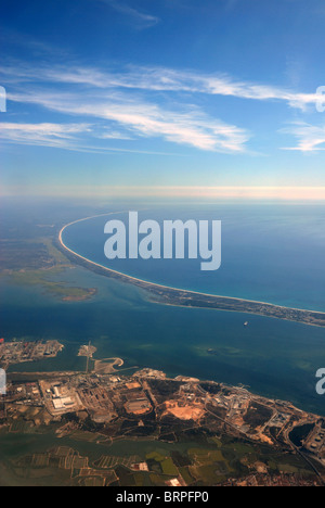 Lisbon coast - view by plane flying over Lisboa - Portugal - Atlantic ocean - Tagus River - Rio Tejo view