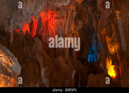 Tham jang (tham chang) caves in Vang Vieng, Laos Stock Photo