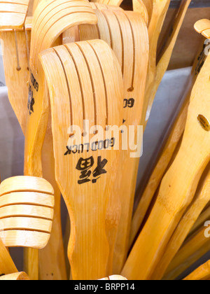 Wooden Backscratchers, Chinatown, NYC Stock Photo