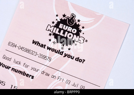 Euro Millions lottery ticket Stock Photo
