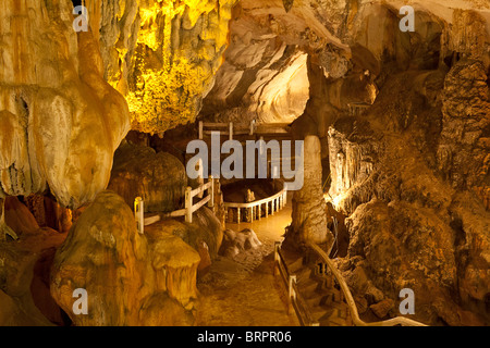 Tham jang (tham chang) caves in Vang Vieng, Laos Stock Photo