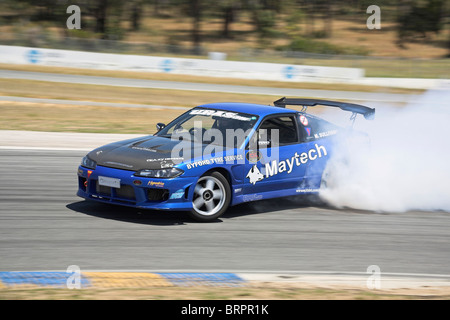 Nissan 180SX Japanese sports car being used in the sport of Drifting Stock Photo