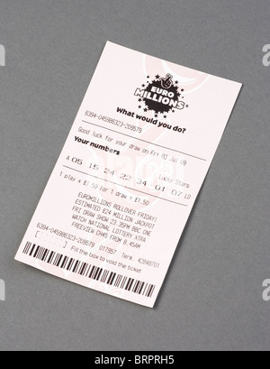 Euro Millions lottery ticket Stock Photo