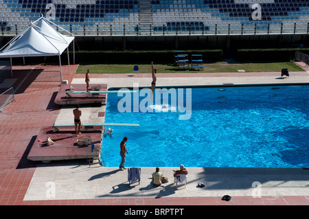 Olympic pool Rome Italy diver diving race Stock Photo