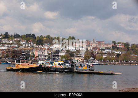 UK, England, Devon, Dartmouth, Lower Ferry crossing River Dart Stock Photo