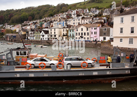 UK, England, Devon, Dartmouth, Lower Ferry crossing River Dart at Bayard’s Cove Stock Photo