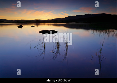 Autumn sunrise over Loch Ba, Rannoch Moor Stock Photo