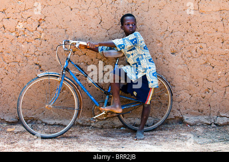 A boy and his cycle. Stock Photo