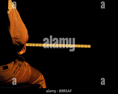 Abstract view of pianist at piano Stock Photo