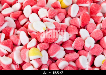 Close-up of pink and white jelly candies Stock Photo