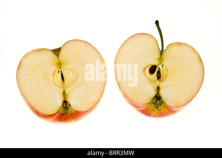 Studio shot of an apple cut in half Stock Photo