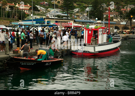 Fishing boats in the harbour at Kalk Bay Stock Photo