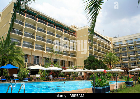 Mille des Collines Hotel hotel made famous movie Hotel Rwanda it is place where terrified Tutsi's took refuge during genocide Stock Photo