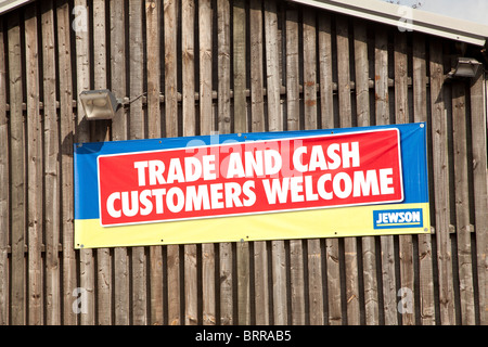 Jewson sign Trade and Cash Customers welcome Stock Photo