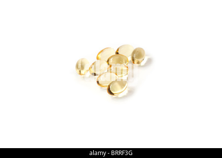 Gel capsules, herbal health supplement evening primrose oil Stock Photo