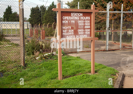 Fuel gas station sign Former USAF RAF Bentwaters base, Suffolk, England Stock Photo