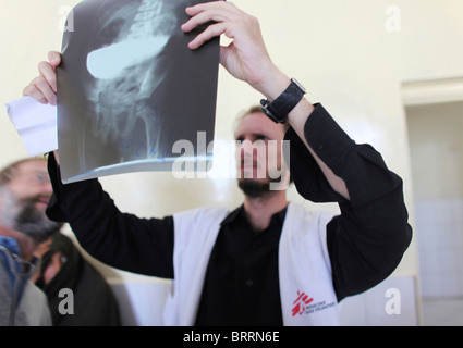 x-rays of wounded civilians in Afghanistan Stock Photo