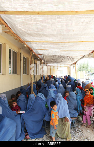 Afghan women in a hospital waiting room Stock Photo