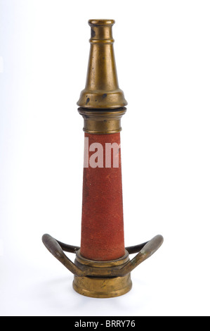 Antique brass fire nozzle Stock Photo