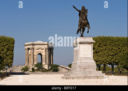 Pavilion and memorial, Promenade du Peyrou, Montpellier, Languedoc-Roussillion, France Stock Photo