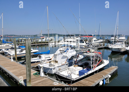 New Haven marina, Connecticut, USA Stock Photo