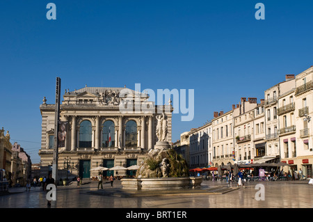 Opera, Place de Comedie Square, Montpellier, Languedoc-Roussillion, France Stock Photo