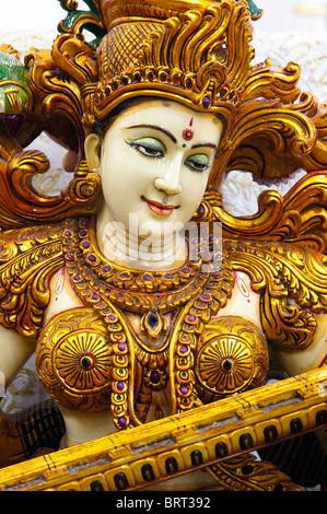 Hindu goddess Saraswati. Ornate Indian marble statue Stock Photo - Alamy