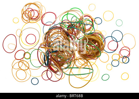 Pile of elastic bands Stock Photo