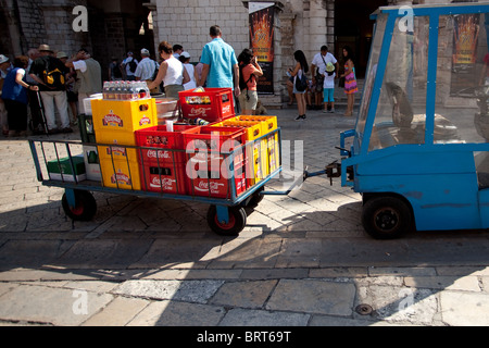 Electric delivery vehicle. Dubrovnik Stock Photo