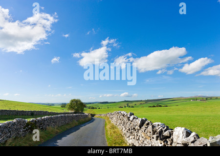 Country road between Airton and Hetton, Wharfedale, Yorkshire Dales National Park, England, UK Stock Photo