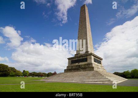 Wellington Testimonial is 62 metres tall obelisk located in Phoenix Park, Dublin, Ireland. Stock Photo