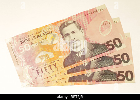 New Zealand 50 dollar $ banknotes sir apirana ngata portrait Stock Photo