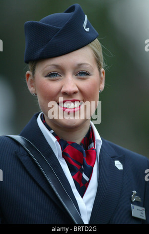 A British Airways Air Stewardess. Picture by James Boardman Stock Photo