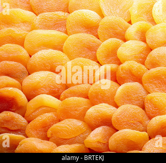 Background of apricots halves. Stock Photo