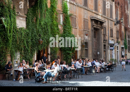 bar della Pace typical cafe caffe Rome Italy  people sitting Stock Photo
