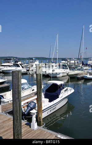 New Haven marina, Connecticut, USA Stock Photo