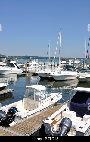 New Haven marina, Connecticut, USA Stock Photo