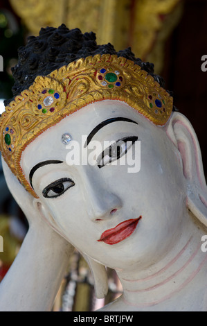 Buddha statue at Schwedagon Pagoda, Yangon, Burma Stock Photo