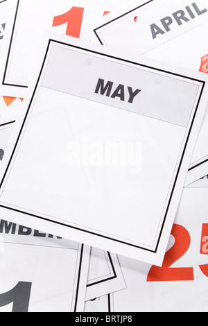 Blank Calendar, May, close up for background Stock Photo