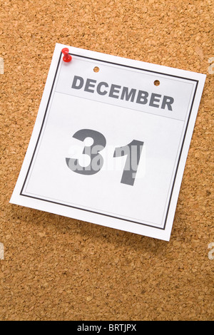 Last day of the year, calendar date December 31 for background Stock Photo