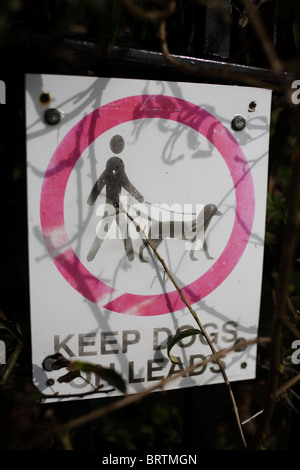 Please Keep Dogs on Lead sign. Stock Photo