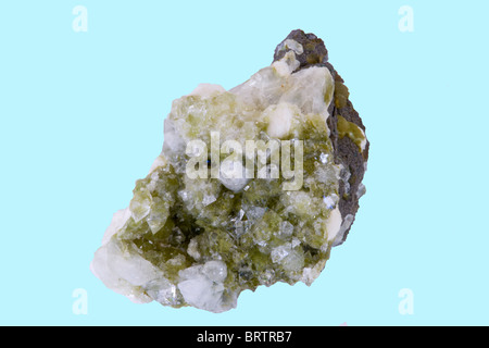 Lazulite, Quartz Crystals Stock Photo