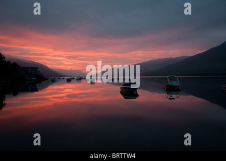 Sunrise over Loch Earn, Scotland Stock Photo
