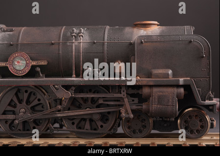 Merchant Navy Class Locomotive, Closeup Stock Photo