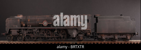 Merchant Navy Class Locomotive, BR Green livery Stock Photo